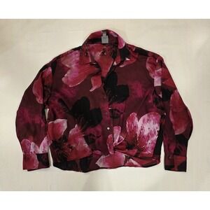 Worthington Women's Long Sleeve‎ Blouse Top Floral Multicolor. Size PXXL